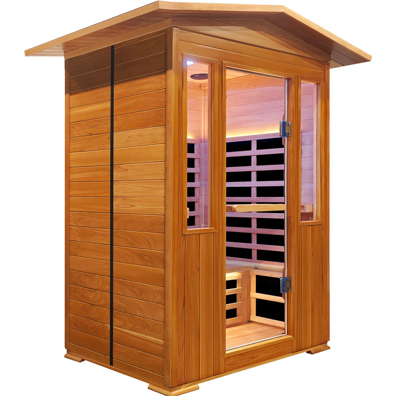Outdoor Double Red Cedar Far Infrared Sauna Room by HouseOfZazla