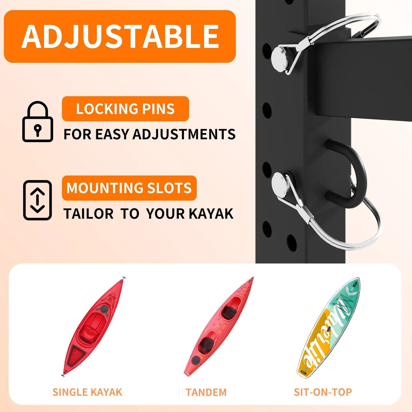Freestanding Kayak Storage Rack With Lockable Wheels For Kayak, Canoe, Sup & Surfboard by HouseOfZazla