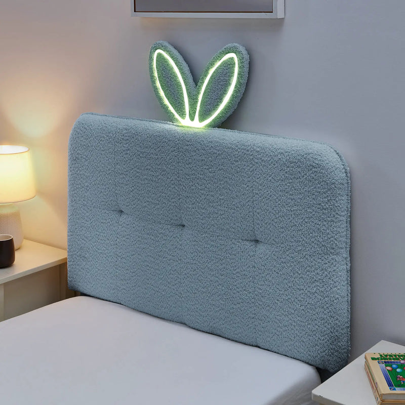 Twin Size Kids Upholstered Bed with Oversized Rabbit Ear Headboard by HouseOfZazla