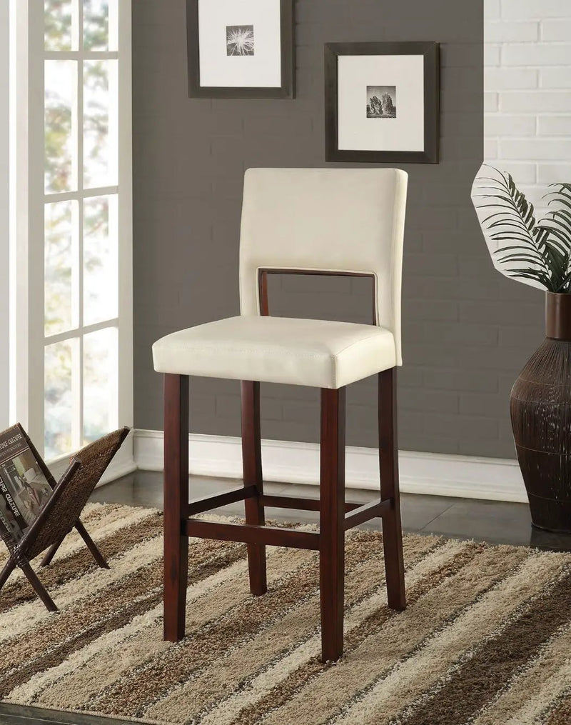 Reiko - Bar Chair - White PU & Espresso by Unique Piece Furniture
