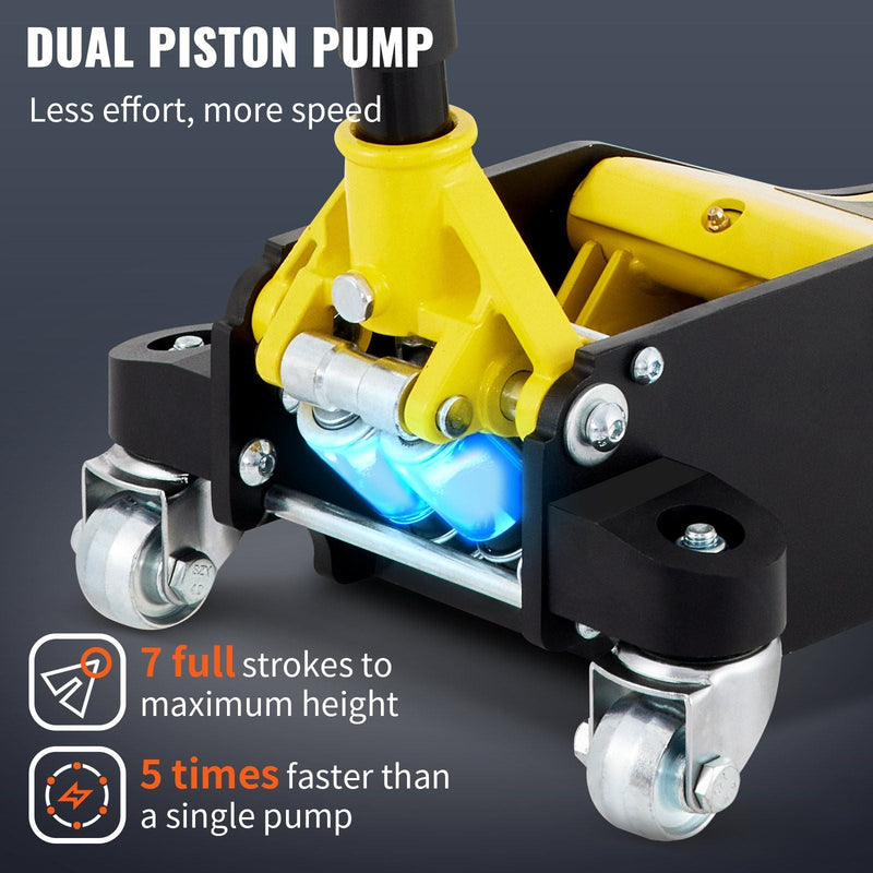 Vevor Racing Floor Jack 3 Ton Dual Pump Lift - Natural by HouseOfZazla