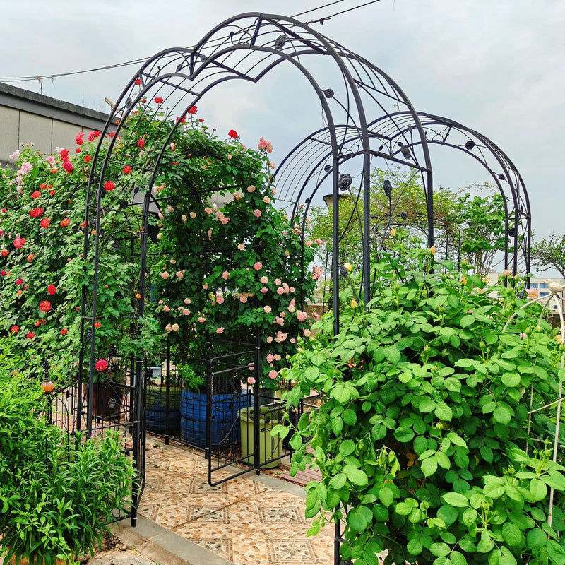 Metal Garden Arch Assemble Freely With 8 Styles Garden Arbor Trellis Climbing Plants Support Rose Arch by HouseOfZazla