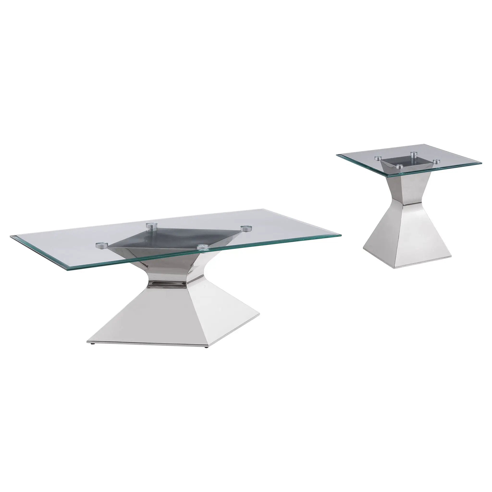 Jenny 2-piece Rectangular Coffee and End Table Set Chrome by Unique Piece Furniture