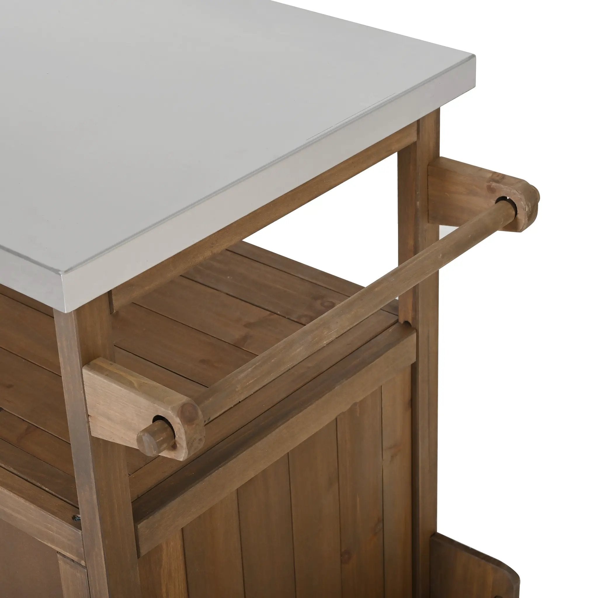 54.33' Farmhouse Rolling Outdoor Kitchen Cart by HouseOfZazla