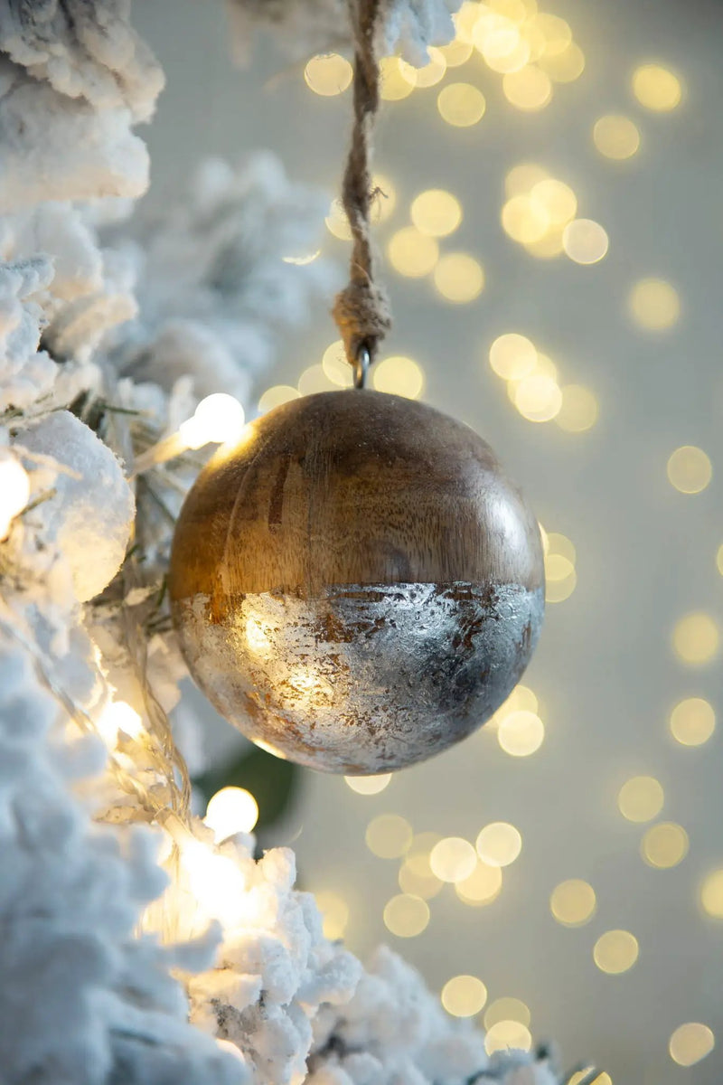 Christmas Ball Ornaments, Wood Decorative Hanging Ball Christmas Tree Ornaments For Holiday Party Decorations by Unique Piece Furniture