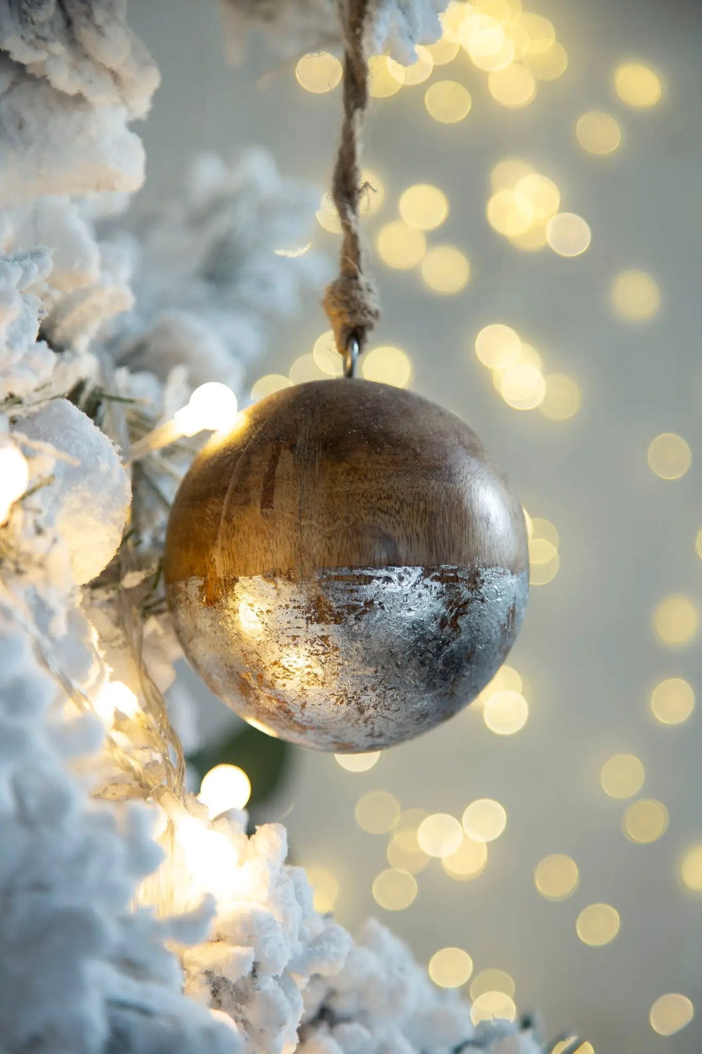 Christmas Ball Ornaments, Wood Decorative Hanging Ball Christmas Tree Ornaments For Holiday Party Decorations by Unique Piece Furniture
