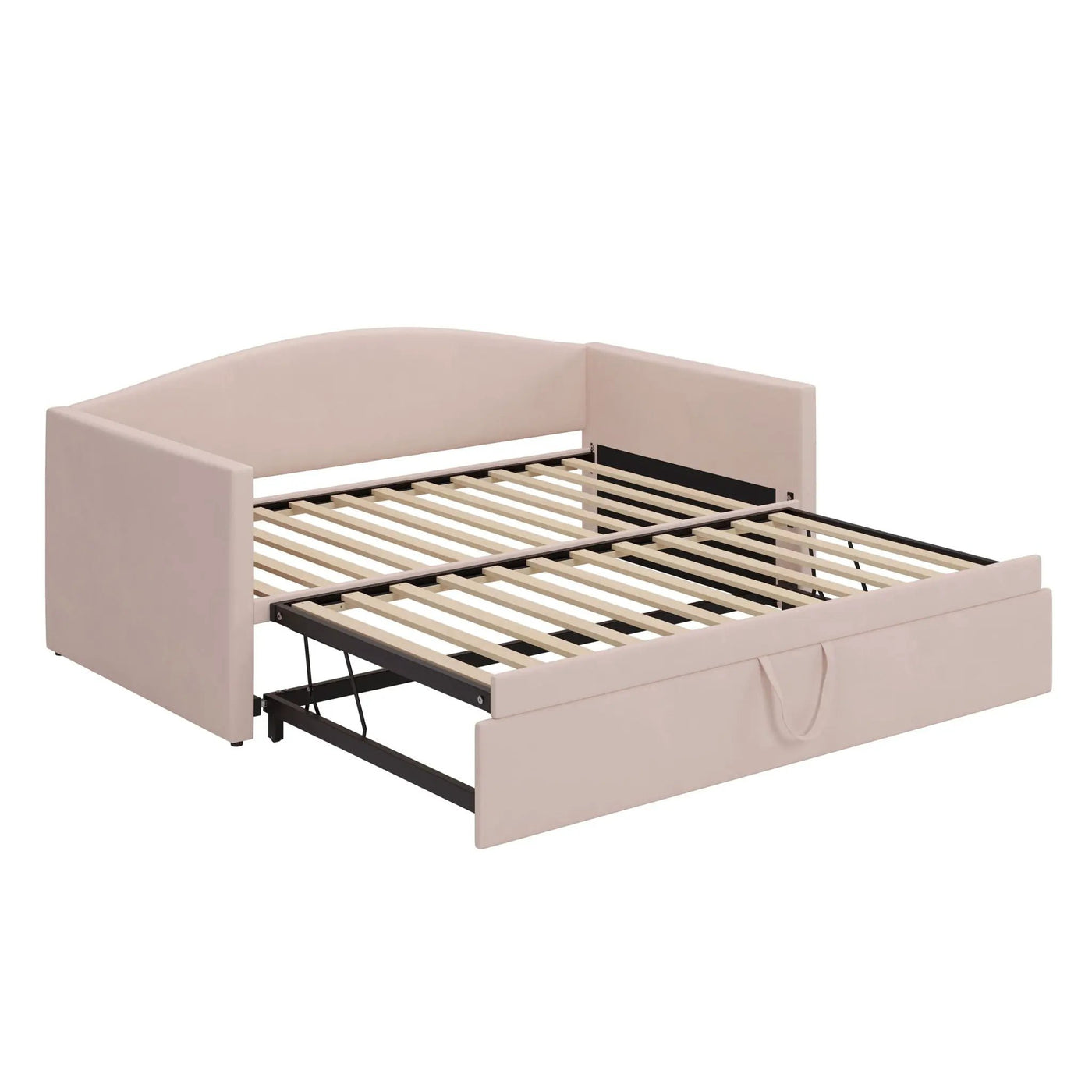 Daybed With Pop Up Trundle, Upholstered Sofa Bed by HouseOfZazla