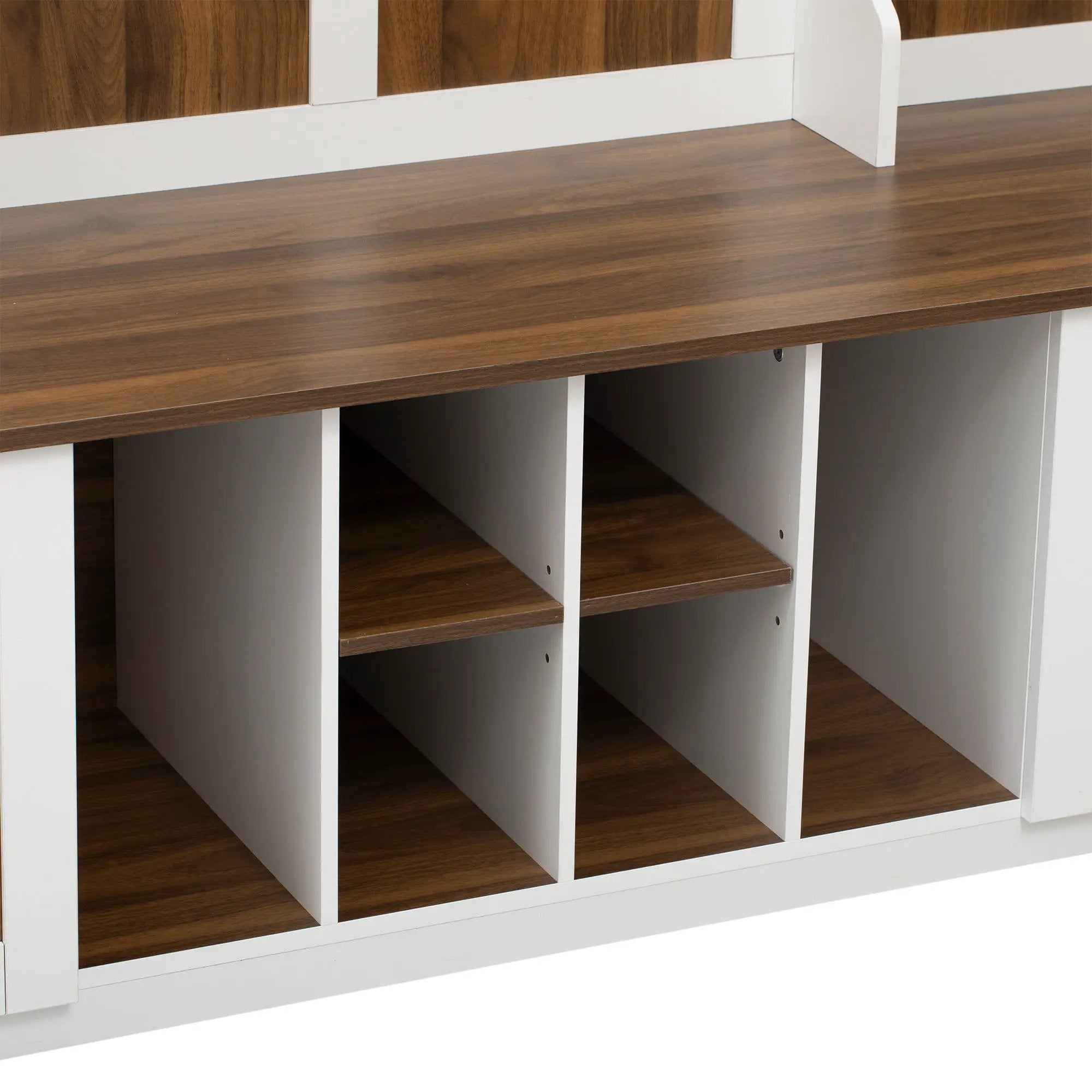 5 In 1 Entryway Bench With Coat Rack, 7 Sturdy Hooks, 2 Spacious Drawers And Adjustable Shelves by HouseOfZazla