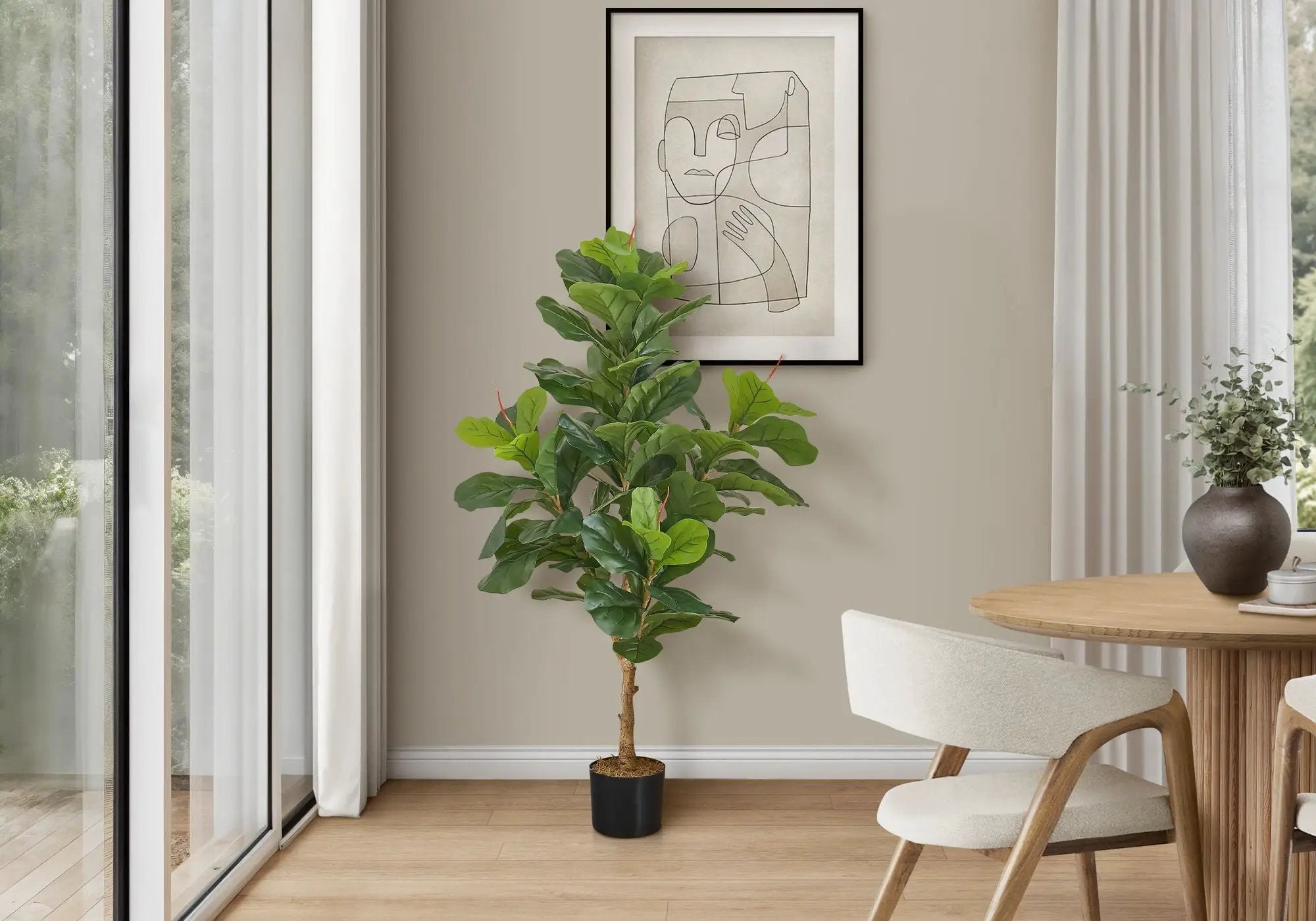 47" Tall Artificial Fiddle Tree Indoor Faux Plant by HouseOfZazla