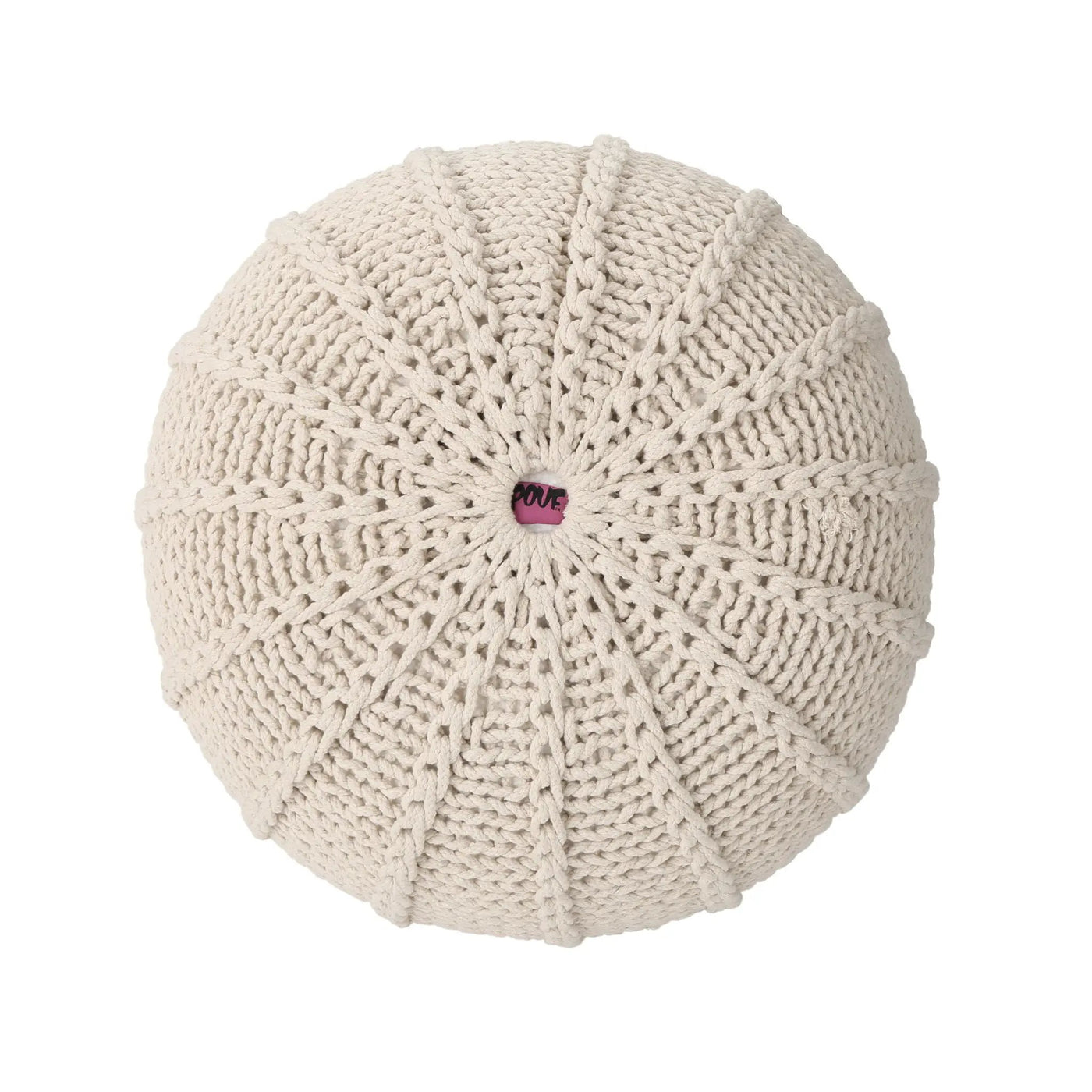 Bordeaux Knitted Round Pouf Ottoman And Floor Cushion by HouseOfZazla