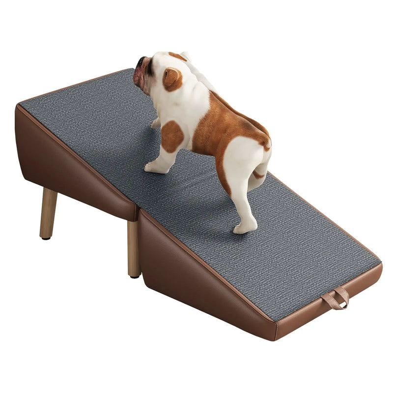 (UPGRADED) Dog Stairs for Small Dogs and Cats - Foldable Wooden Pet Ramp by HouseOfZazla