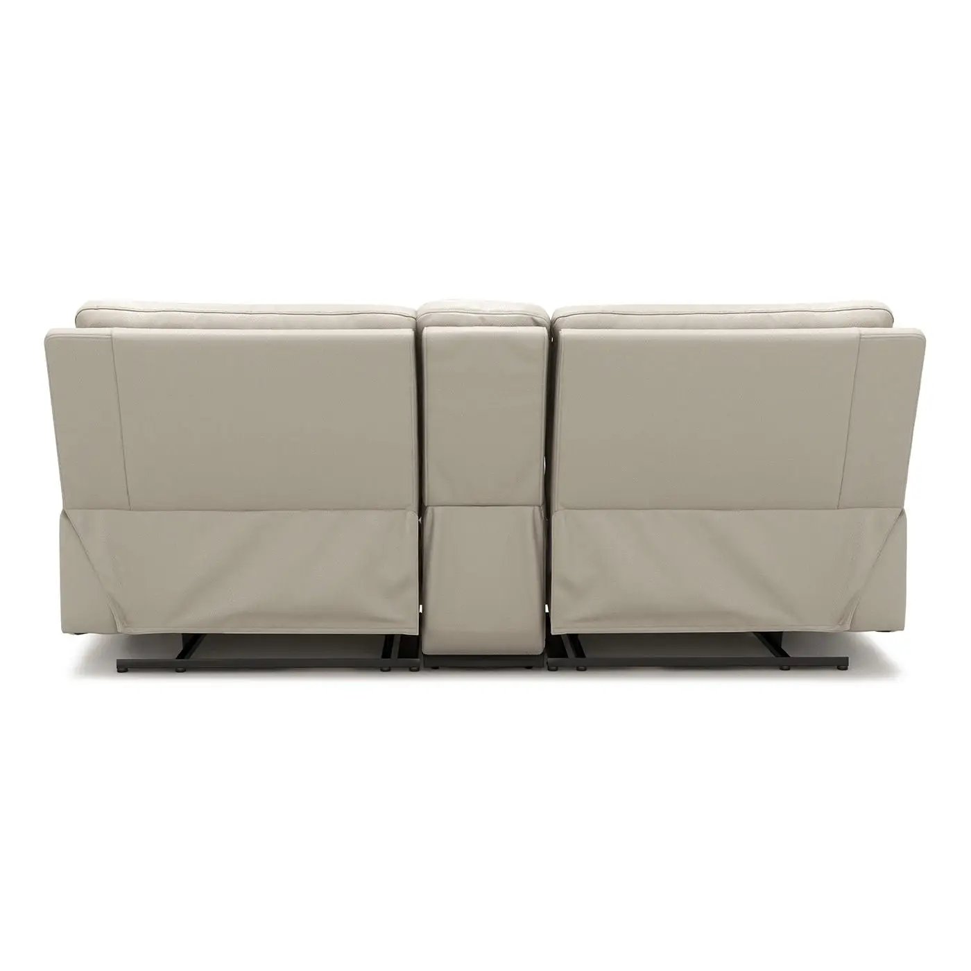 Malibu - Modern Power Motion 3 Piece Reclining Loveseat Sofa With Cup Holders - Cream Taupe Beige by HouseOfZazla