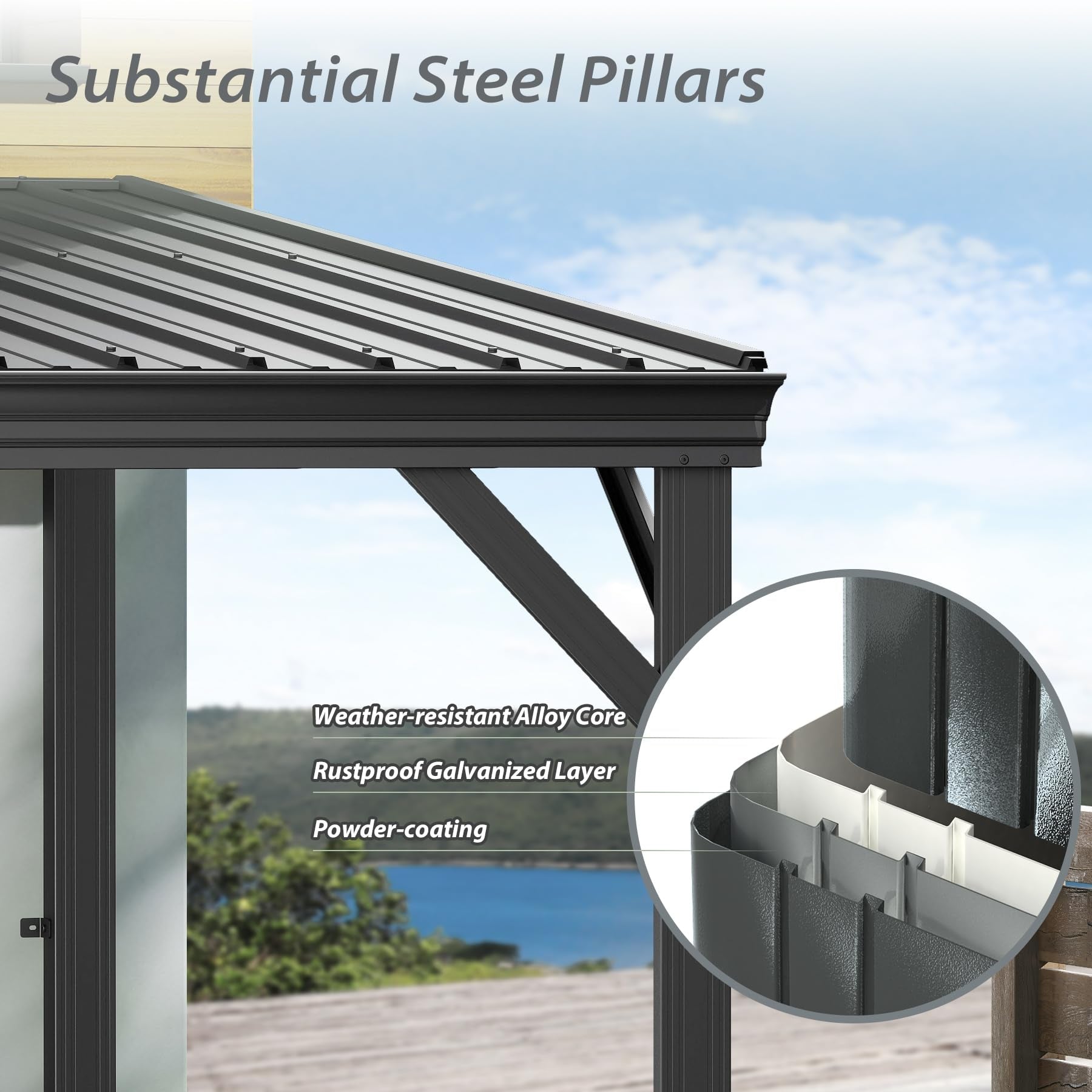 10'x16' Hardtop Wall Mounted Gazebo by HouseOfZazla