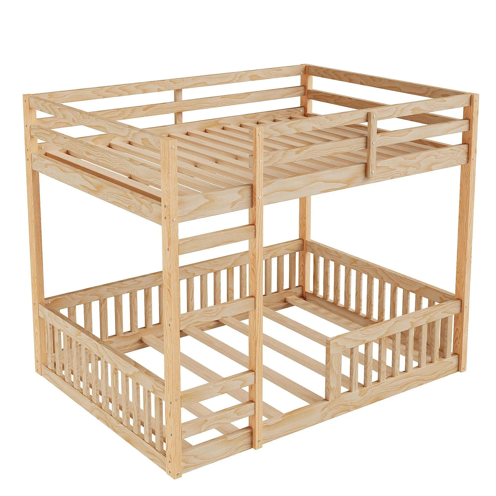 Stylish Bunk Bed With Ladder And Guardrails by Unique Piece Furniture