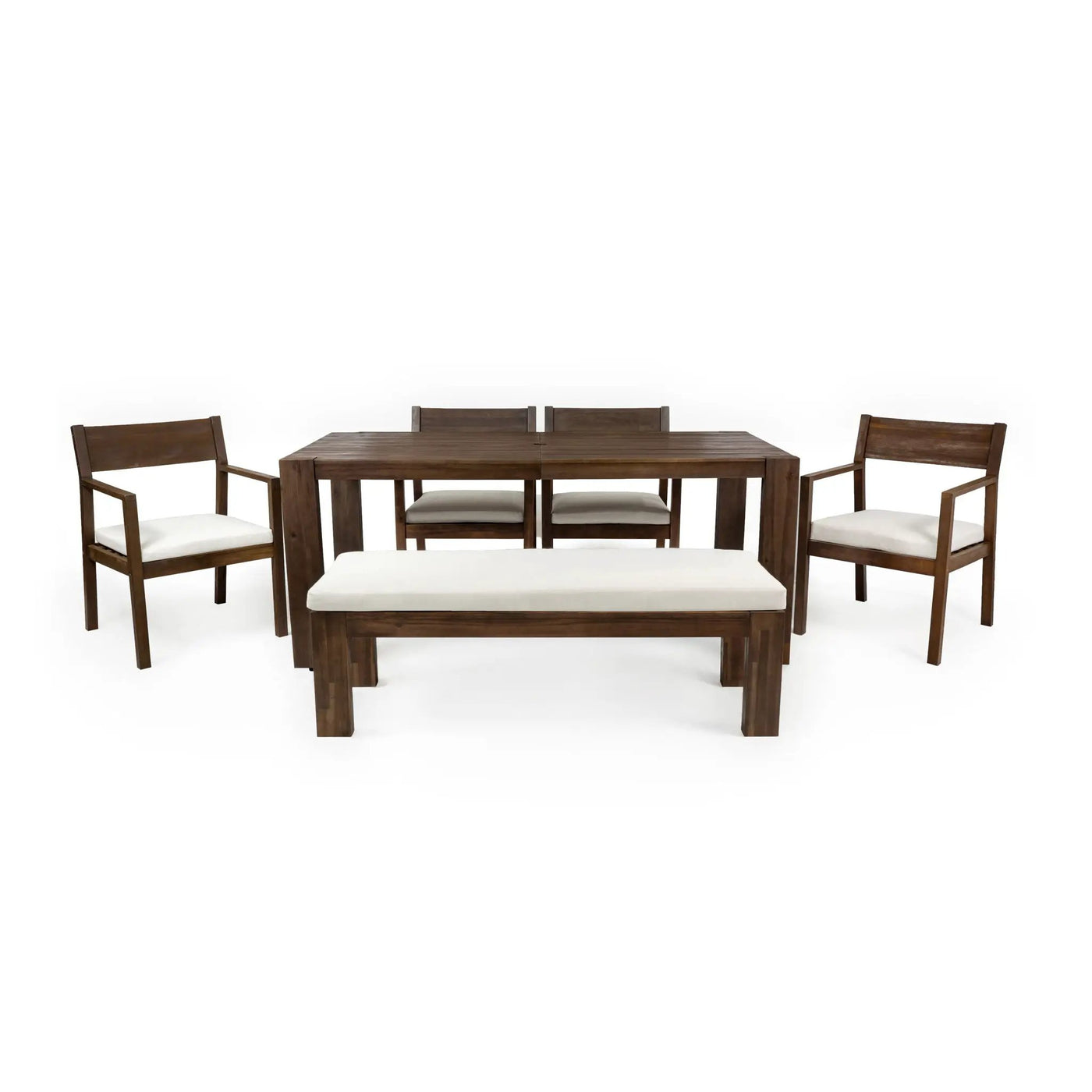 Outdoor Dining Set Rectangular Table With Umbrella Hole by HouseOfZazla