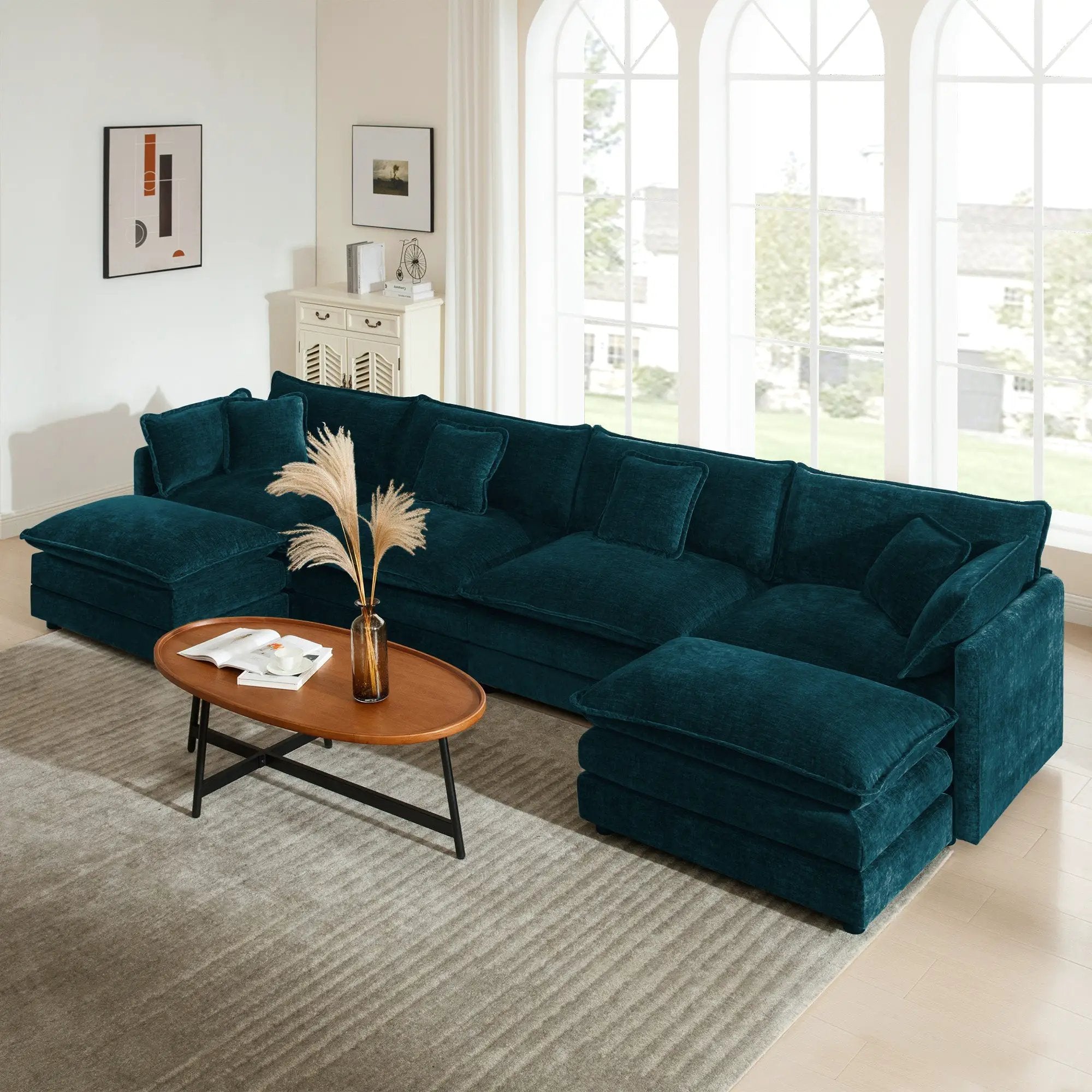 Comfort U Shaped Couch with Reversible Chaise by HouseOfZazla