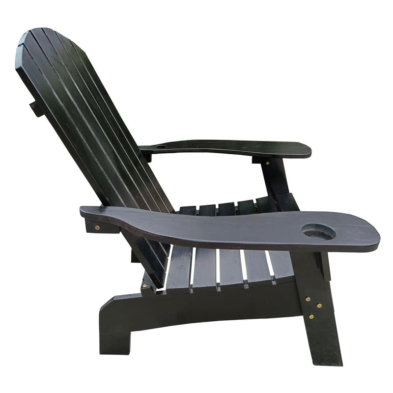 Outdoor Or Indoor Wood Adirondack Chair With An Hole To Hold Umbrella, On The Arm by HouseOfZazla