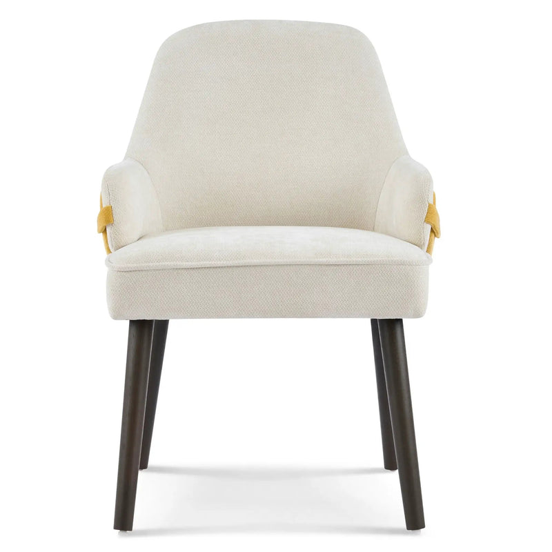 Indoor Dining Chair Set of 2 with Sturdy Frame - Beige / Yellow by HouseOfZazla