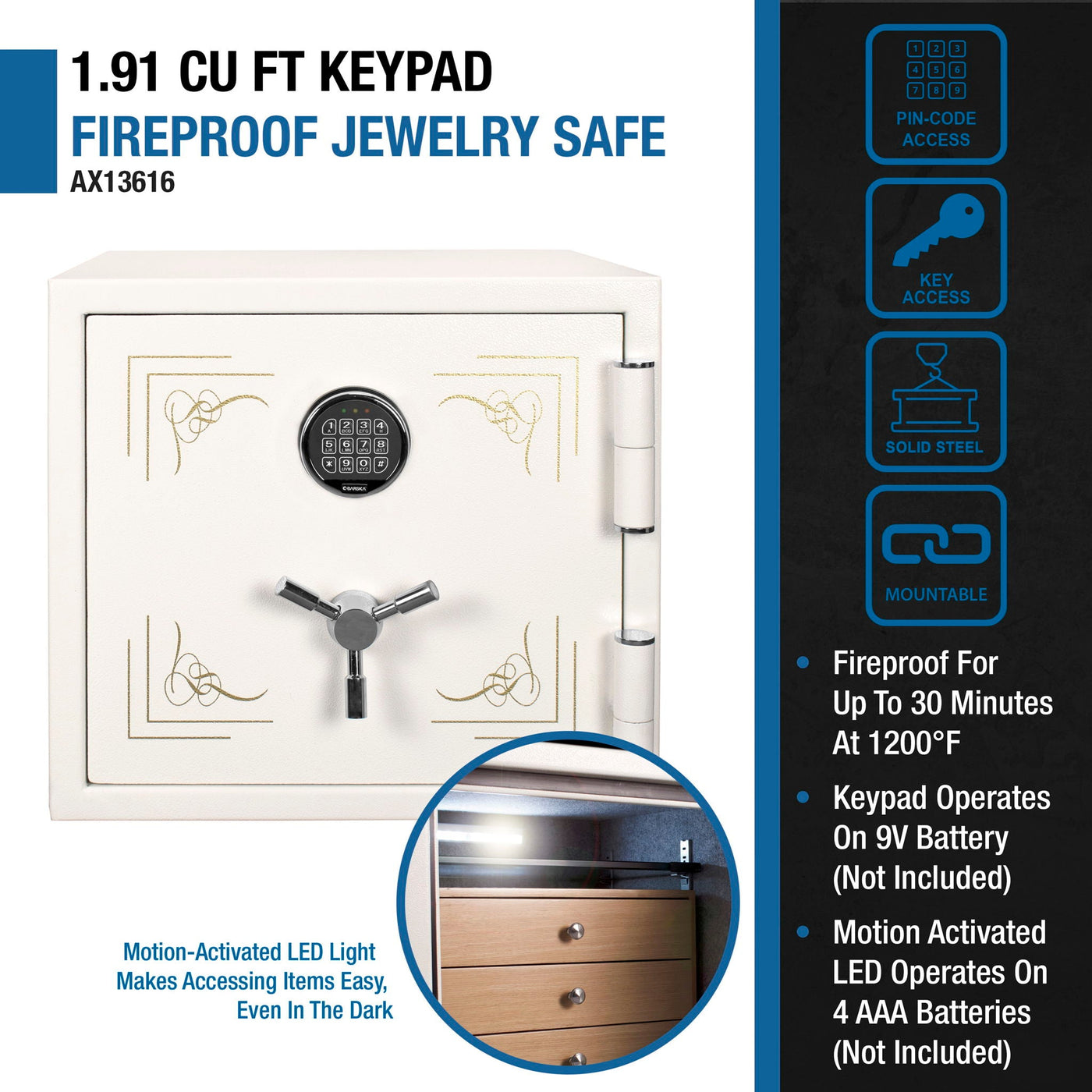 Keypad Fireproof Protection Jewelry Safe by HouseOfZazla