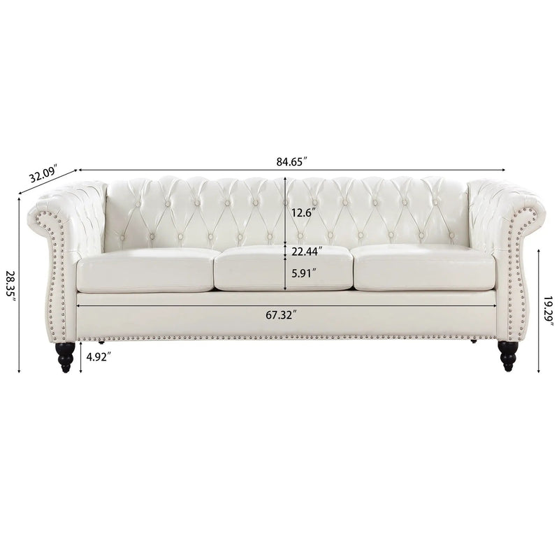 Rolled Arm Chesterfield 3 Seater Sofa by Unique Piece Furniture