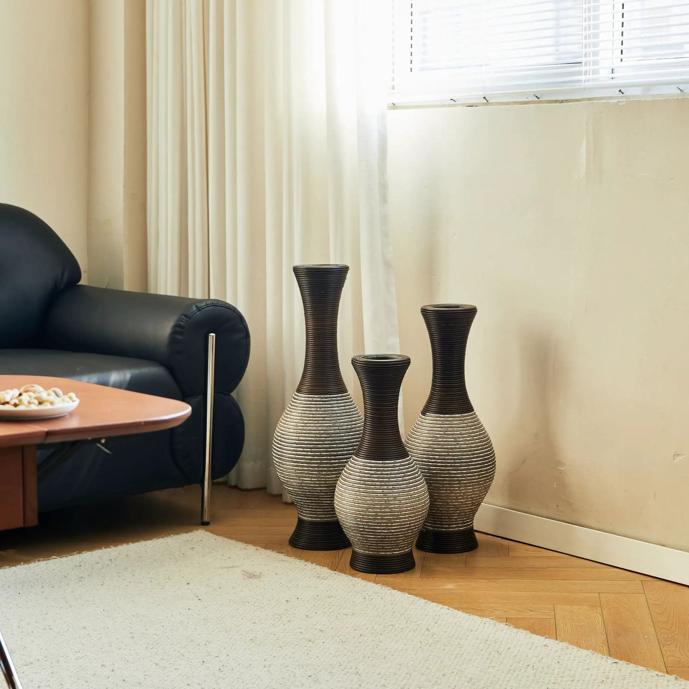 Tall Designer Floor Vase With Elegant 2 Tone by HouseOfZazla