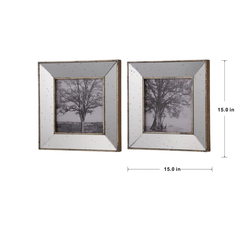 Vintage Reflective Picture Frames (Set of 2) - Silver by HouseOfZazla