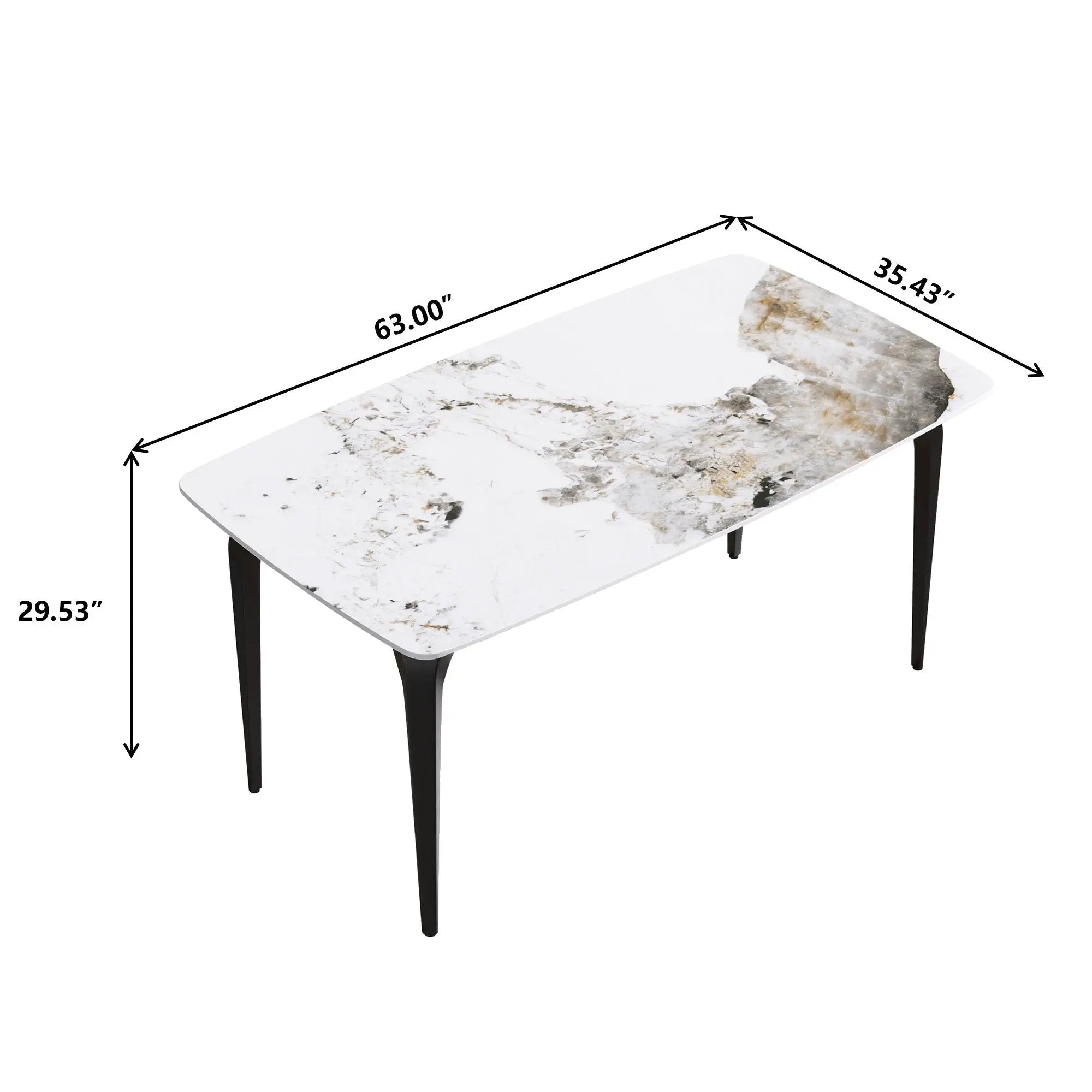Modern Artificial Stone Pandora Curved Leg Dining Table 6 People - Antique White by HouseOfZazla