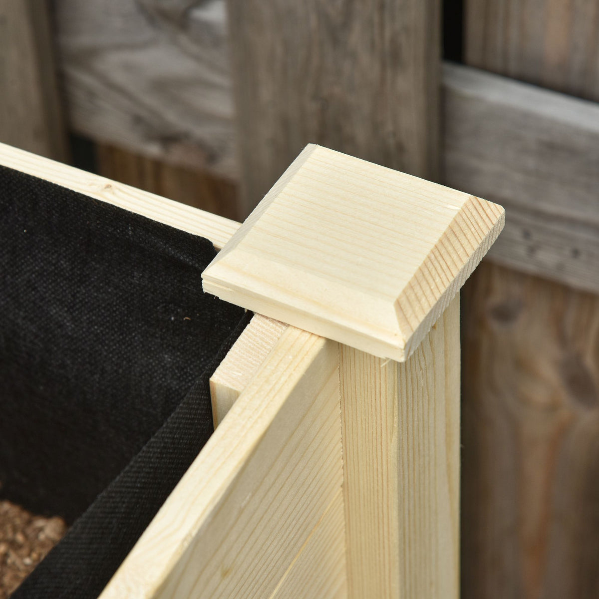 Raised Wooden Planter Box with Lockable Wheels - Natural, photo 10 of 10