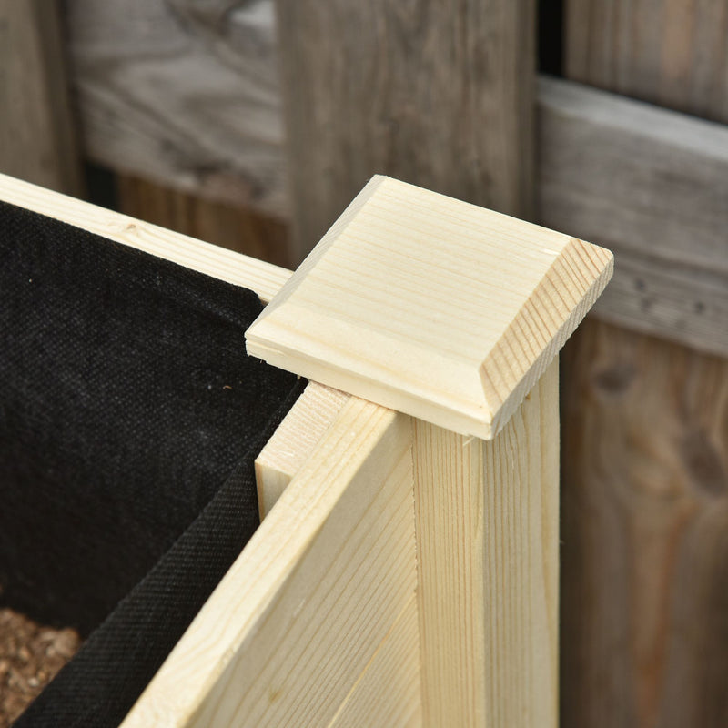 Raised Wooden Planter Box with Lockable Wheels - Natural, photo 10 of 10
