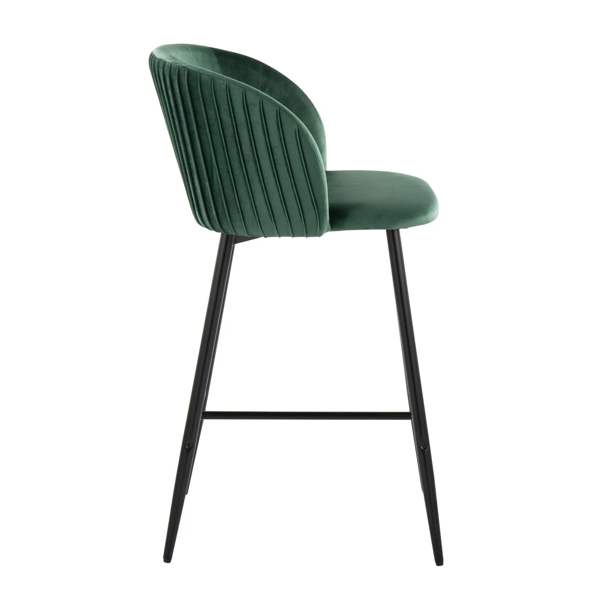 Fran - Pleated Waves Contemporary, Fixed Height Counter Stool (Set of 2) by HouseOfZazla
