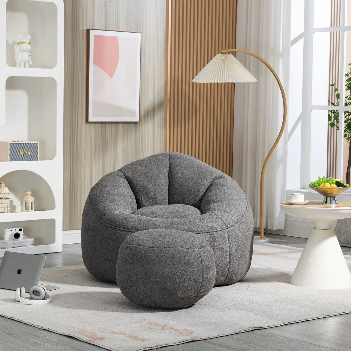 Bedding Bean Bag Sofa Chair High Pressure Foam With Footrest by HouseOfZazla