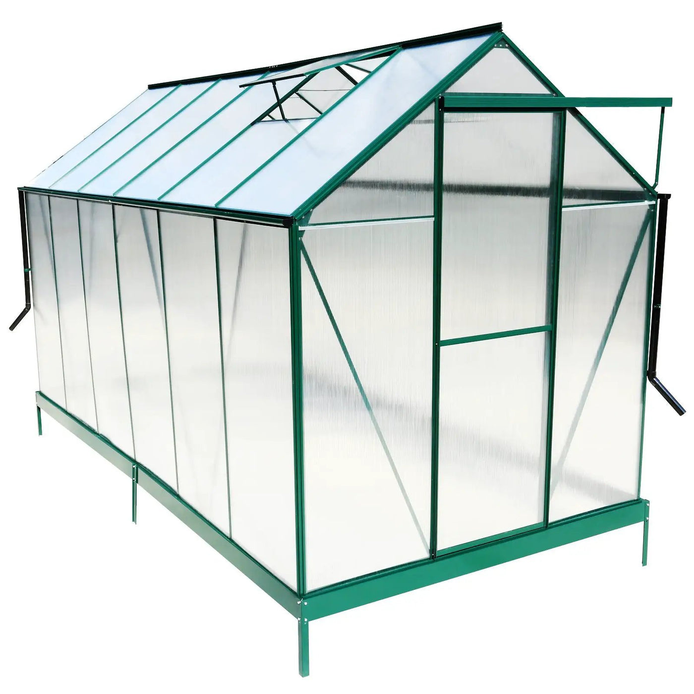 Polycarbonate house, Heavy Duty Outdoor Aluminum Walk-In House Kit With Rain Gutter, Vent And Door For Backyard Garden by HouseOfZazla
