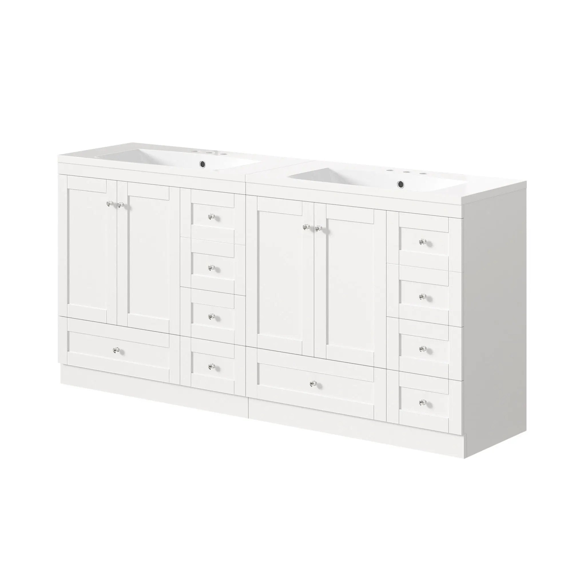 Shaker Free Standing Bathroom Vanity Cabinet & Sink, Soft Close Drawers, Soft Close Doors by HouseOfZazla