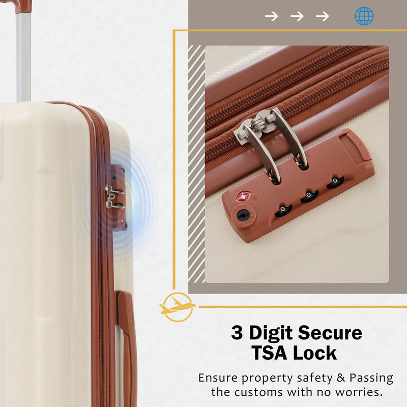 2 Piece Luggage Set With Bags Expanable Spinner Wheels ABS Lightweight Suitcase With Tsa Lock 20" / 28" by HouseOfZazla