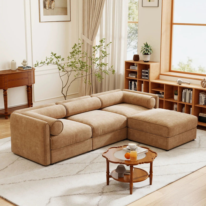 Contemporary Elegant Sofa With Storage And Ottoman by HouseOfZazla