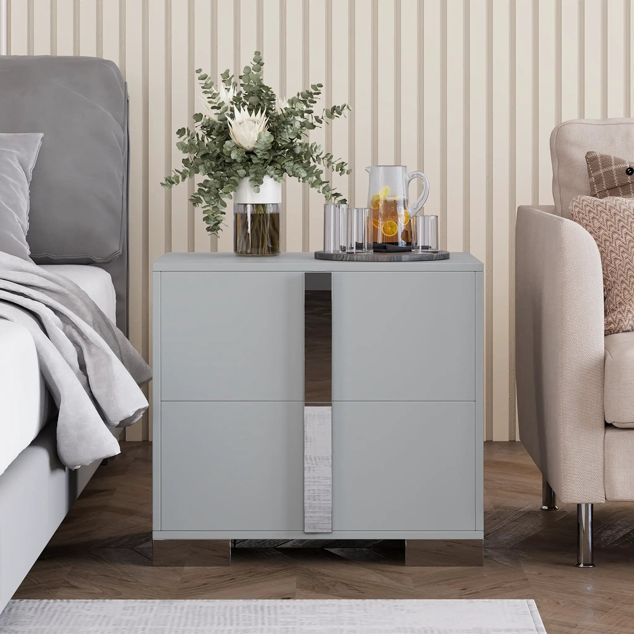 Modern End Table with Drawers by HouseOfZazla