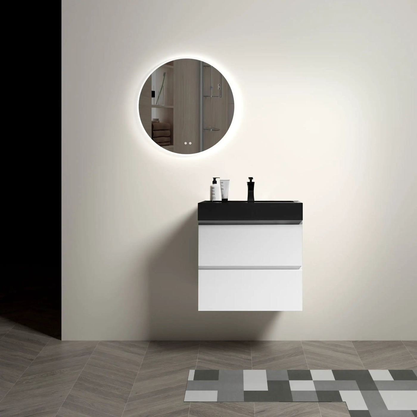 Alice - Bathroom Vanity With Large Storage, Sink, Wall Mounted by Unique Piece Furniture