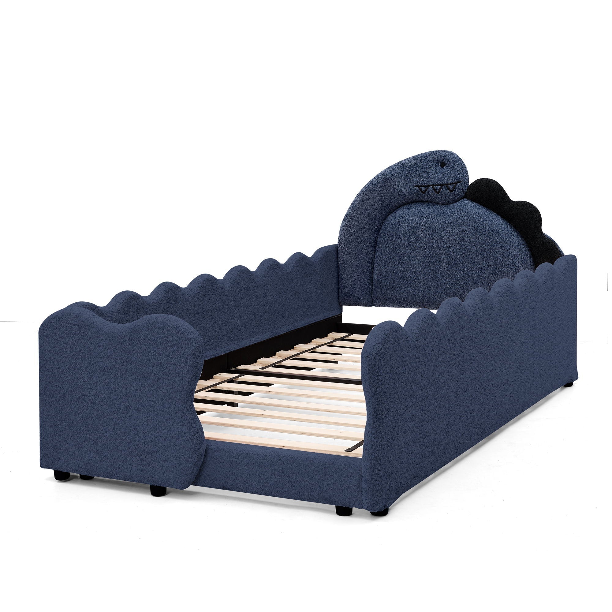 Cute Dinosaur Shaped Bed With Safety Guardrail, Toddler Frame by HouseOfZazla
