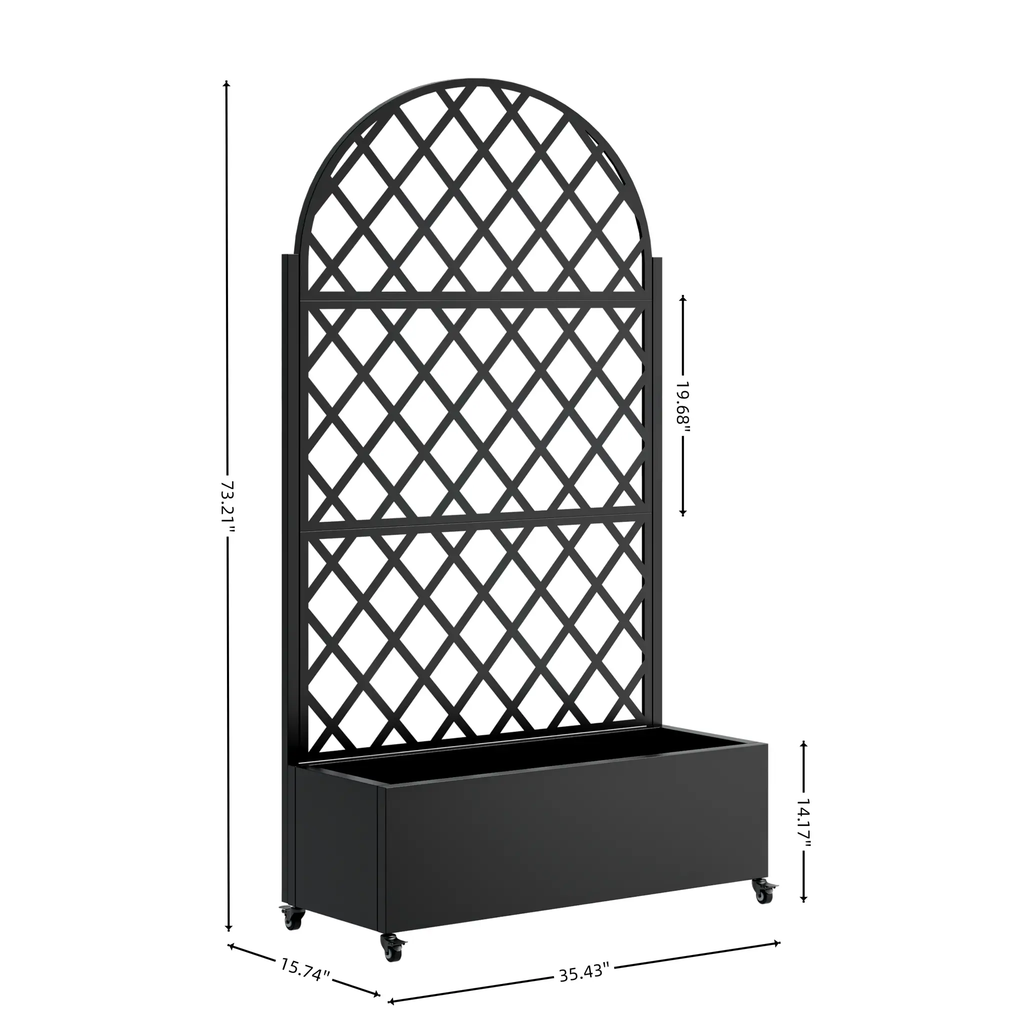 Round Metal Planter Box with Trellis by HouseOfZazla