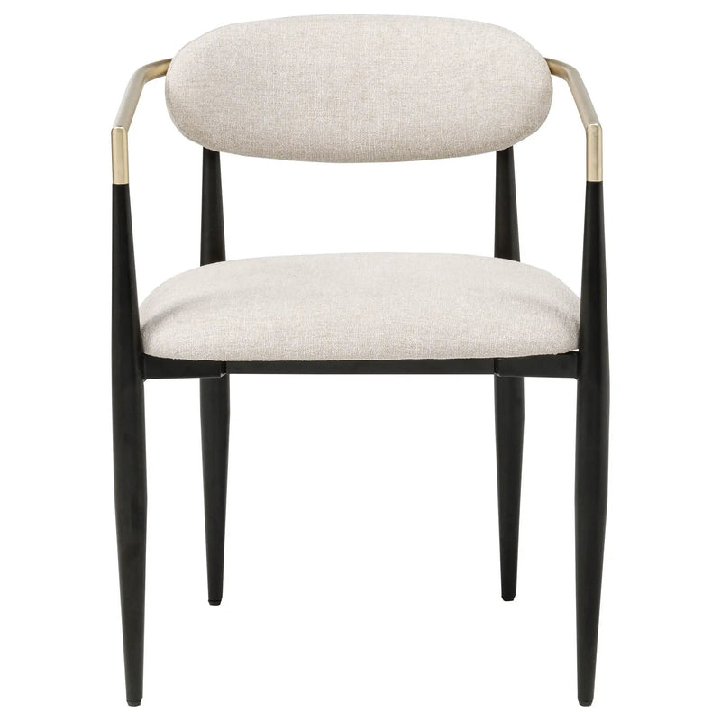 Bradbury Fabric Upholstered Dining Arm Chair Beige (Set of 2) by Unique Piece Furniture