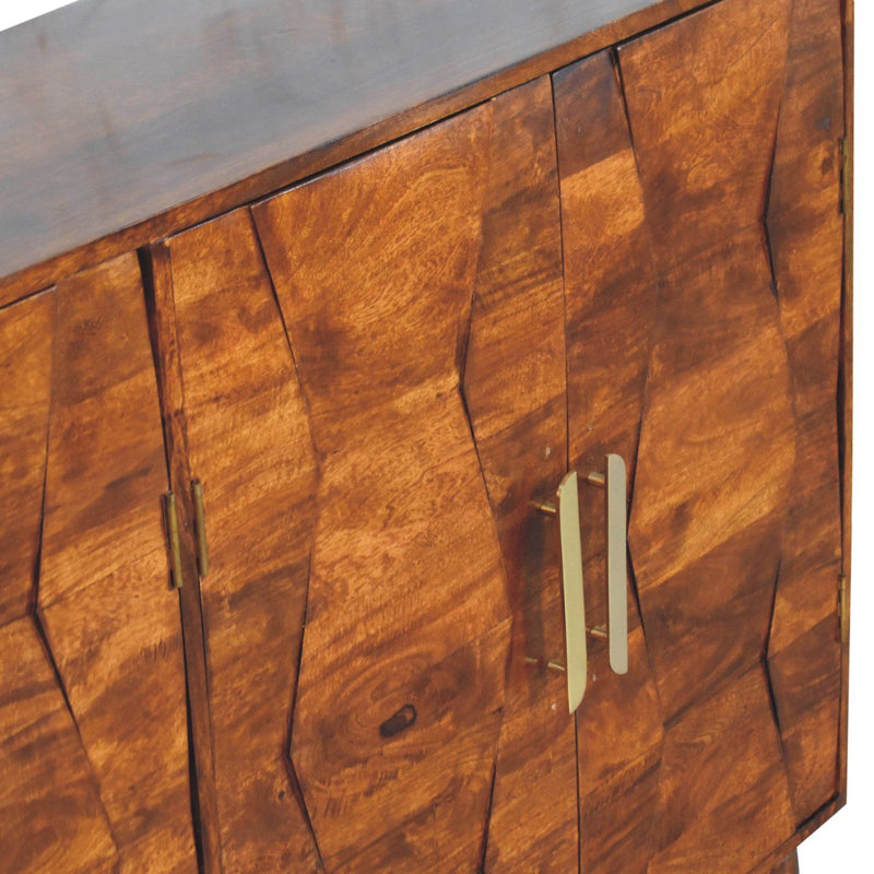 Wavecrest Cabinet, 4 Shelves - Chestnut by HouseOfZazla