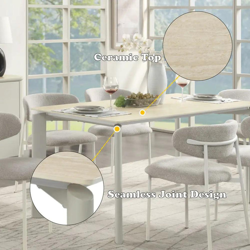 Ingram - Dining Table - Sintered Stone & Light Gray by Unique Piece Furniture