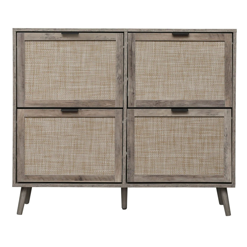 4 Door Shoe Rack, Freestanding Modern Shoe Storage Cabinet by Unique Piece Furniture
