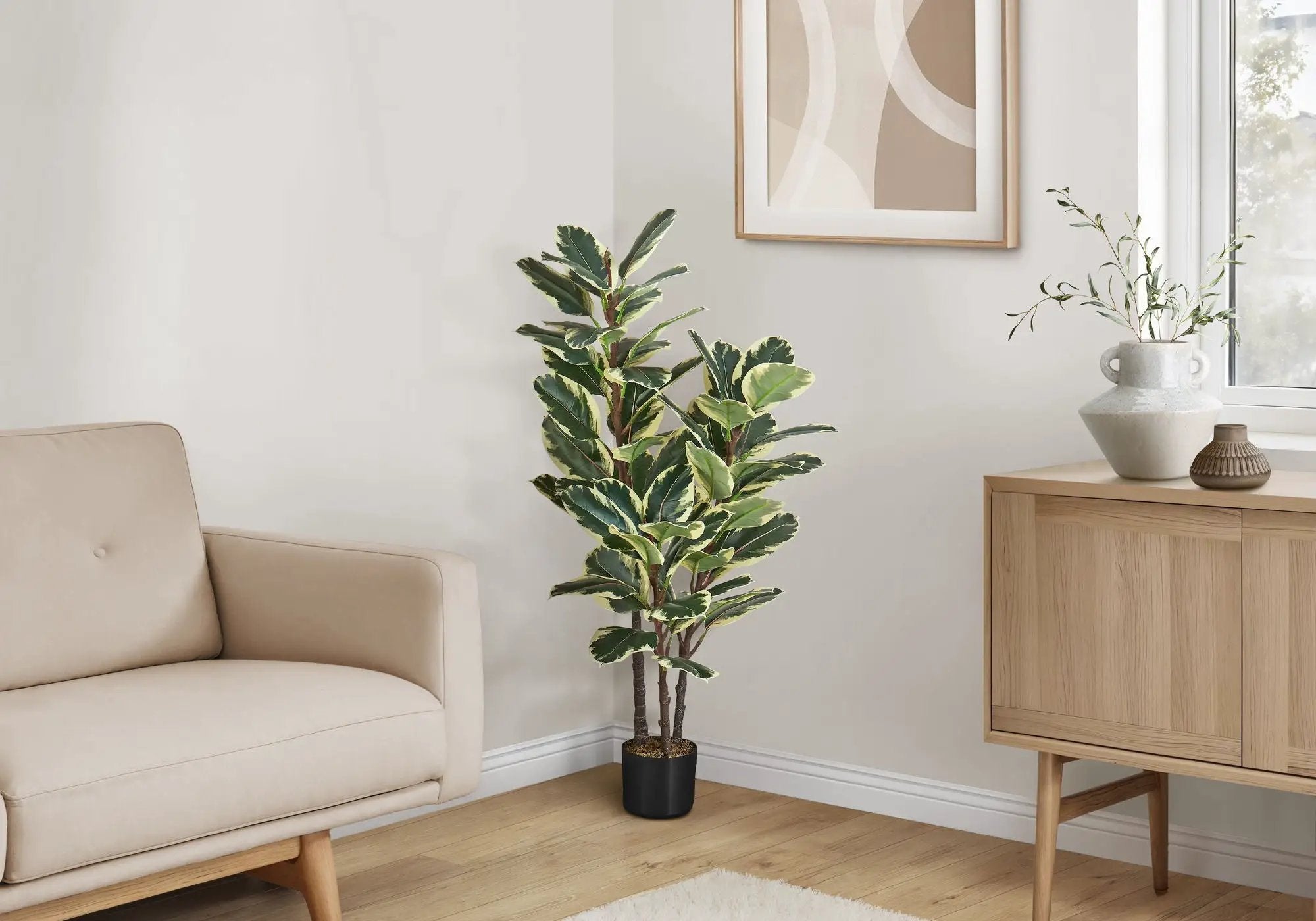 47" Tall Artificial Oak Tree Indoor Faux Plant by HouseOfZazla