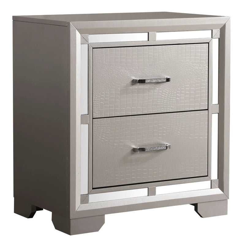 Elegant Nightstand - Silver Champagne by Unique Piece Furniture