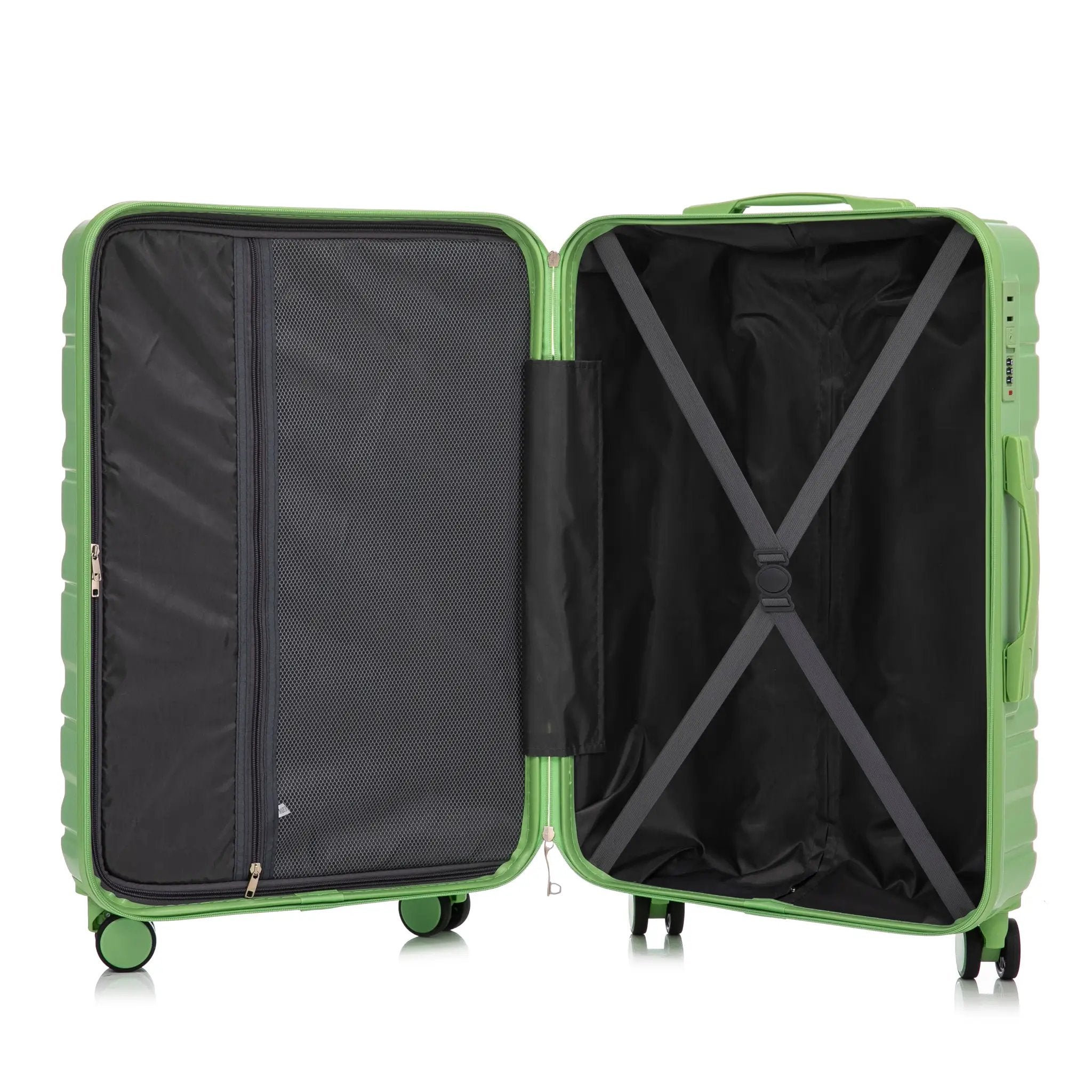 HIFINE Tourist 3-Piece Spinner Wheel Luggage Set in Green by HouseOfZazla