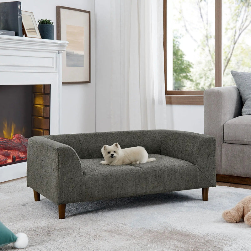 Modern Rectangular Pet Sofa With Backrest And Armrests For Small And Medium Dogs, Soft Cushion by HouseOfZazla