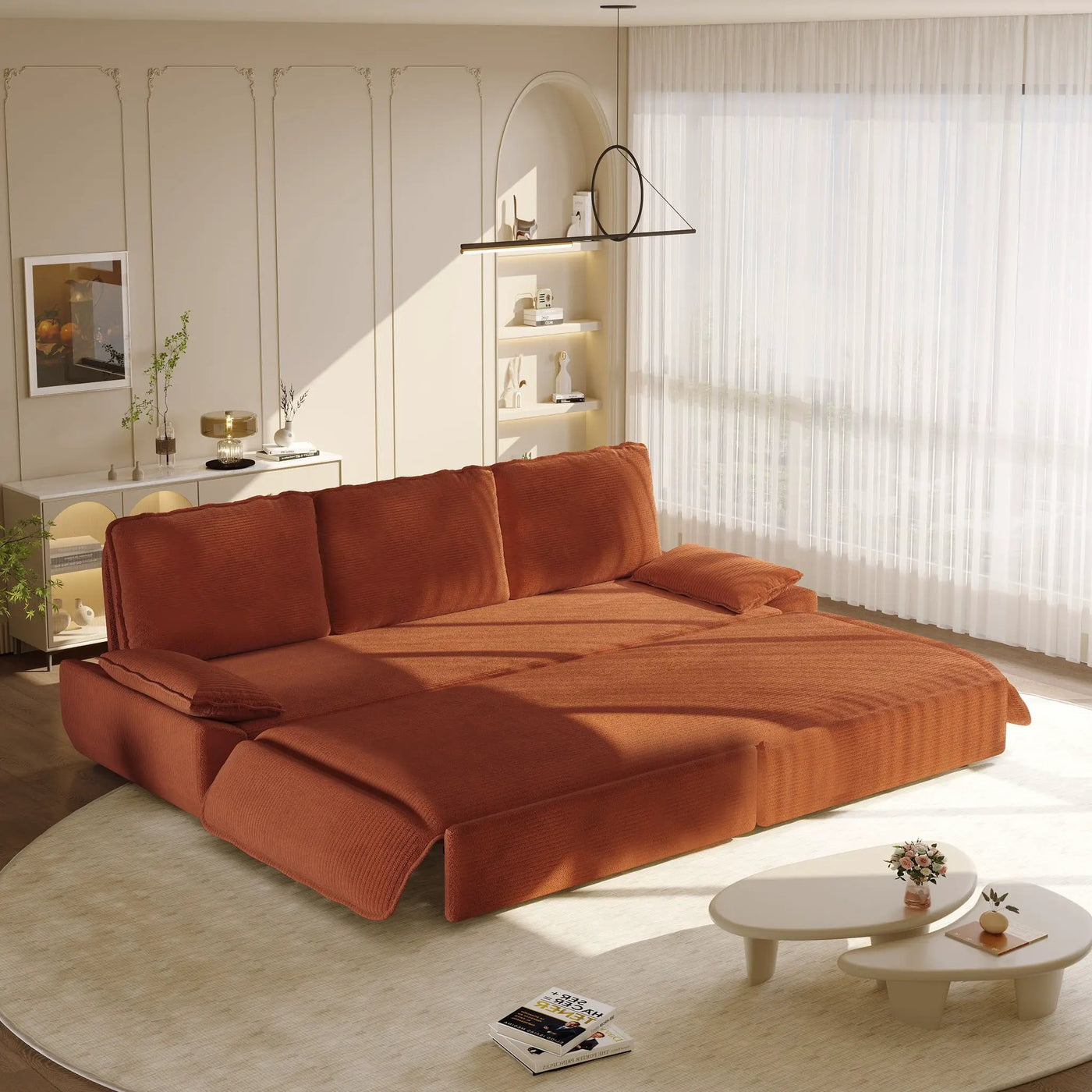King Size Pull Out Sofa Bed, 3 In 1 Convertible Multifunctional by HouseOfZazla