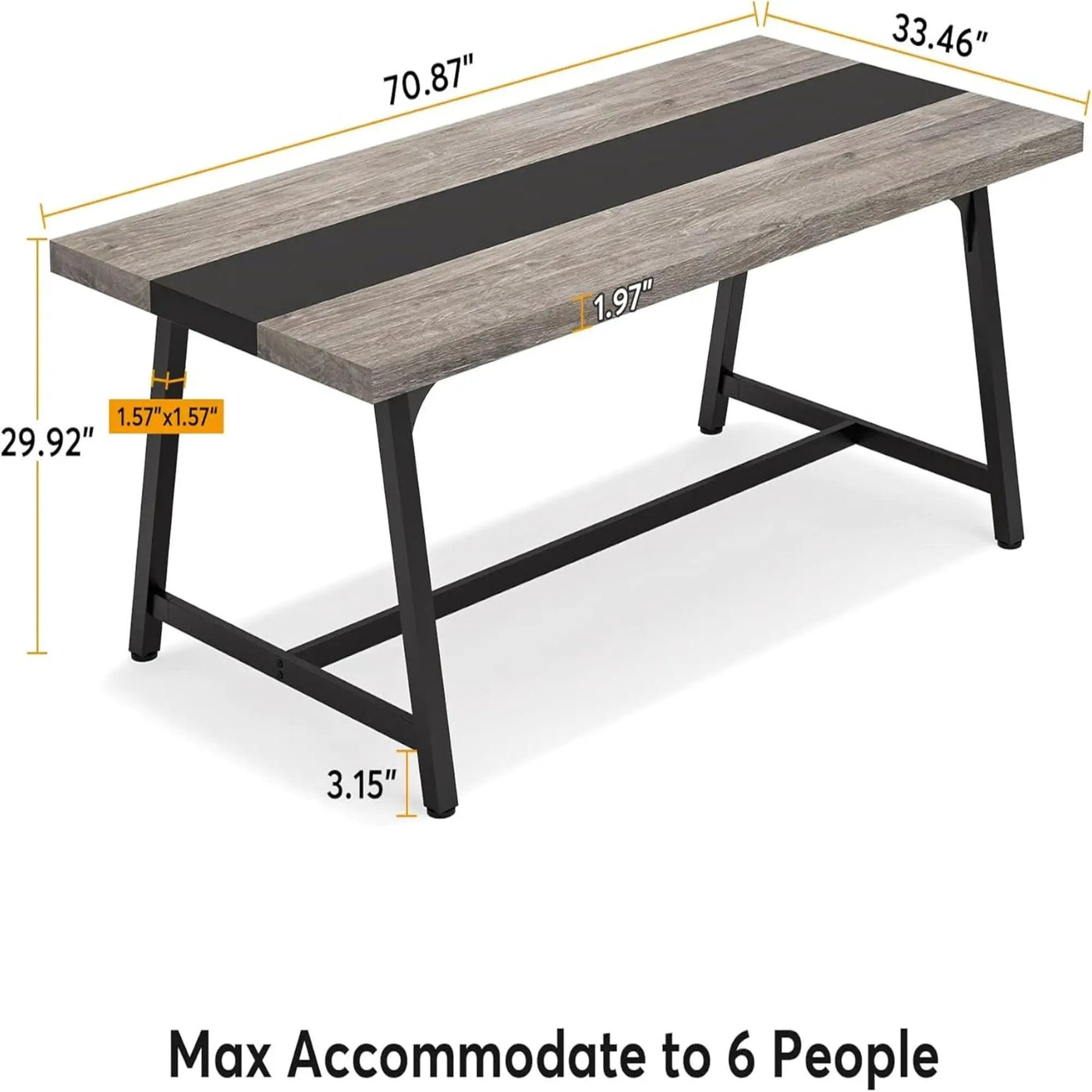 Modern Rectangular Conference Table For 6 - 8 People, Office Executive Desk by HouseOfZazla