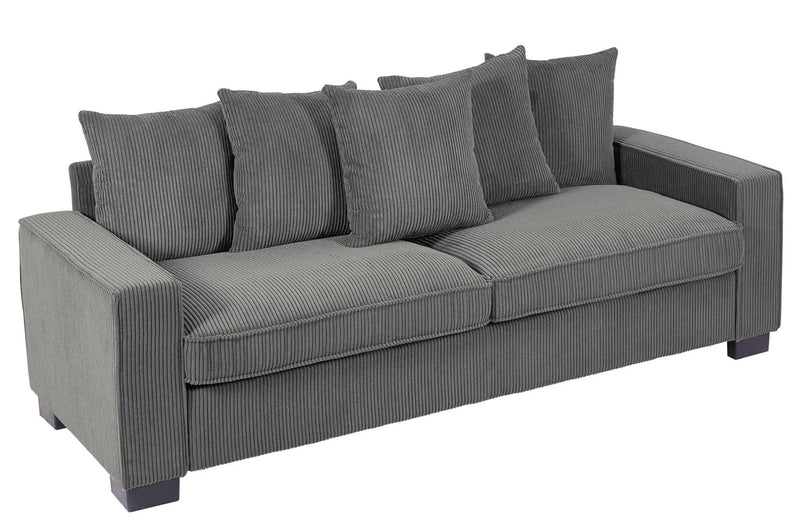 Luxe Sofa With 5 Matching Toss Pillows, Sleek Design, Spacious And Comfortable 3 Seater Couch by HouseOfZazla